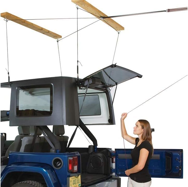 HARKEN - Truck Cap Overhead Garage Storage Hoist  Self-Leveling  Safe Anti-Drop System  Easy One-Person Operation  Smart Garage Organization - Image 5